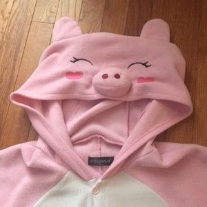 baby pink pig onesie